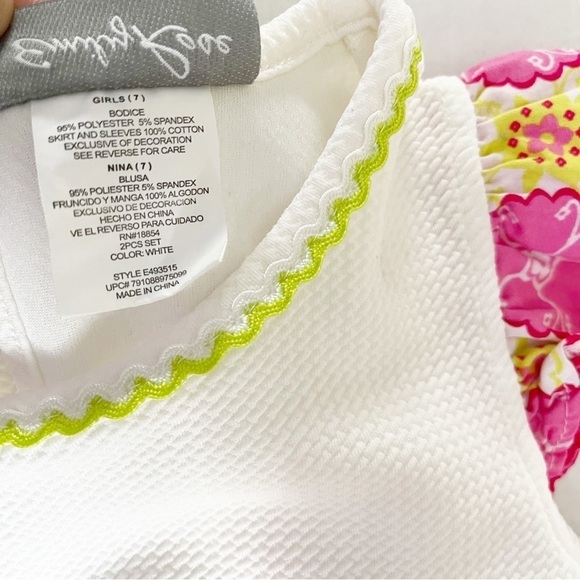 EMILY ROSE Green Snail White Girl’s Blouse Top - Size 7 - Picture 6 of 10